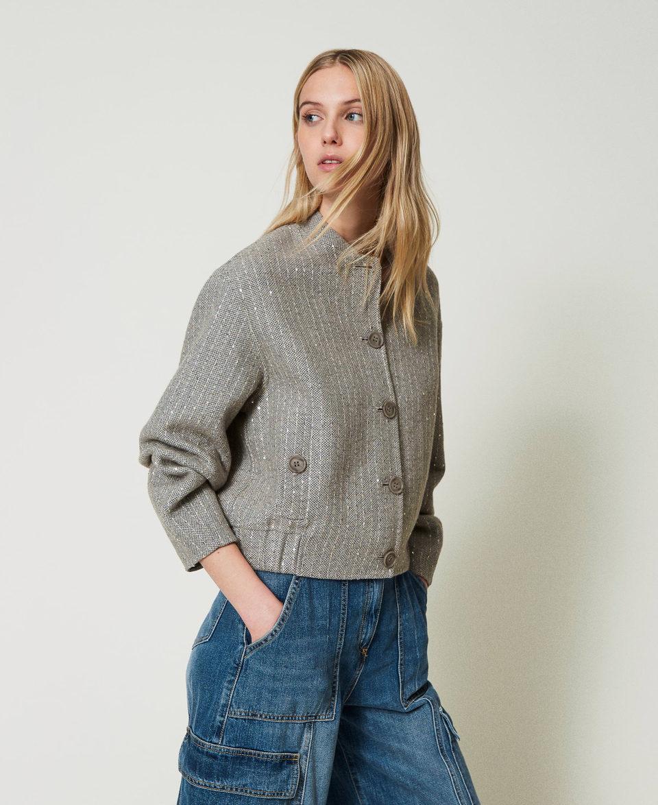 Twin Set Bomber in panno double con paillettes Offerte stagionali
