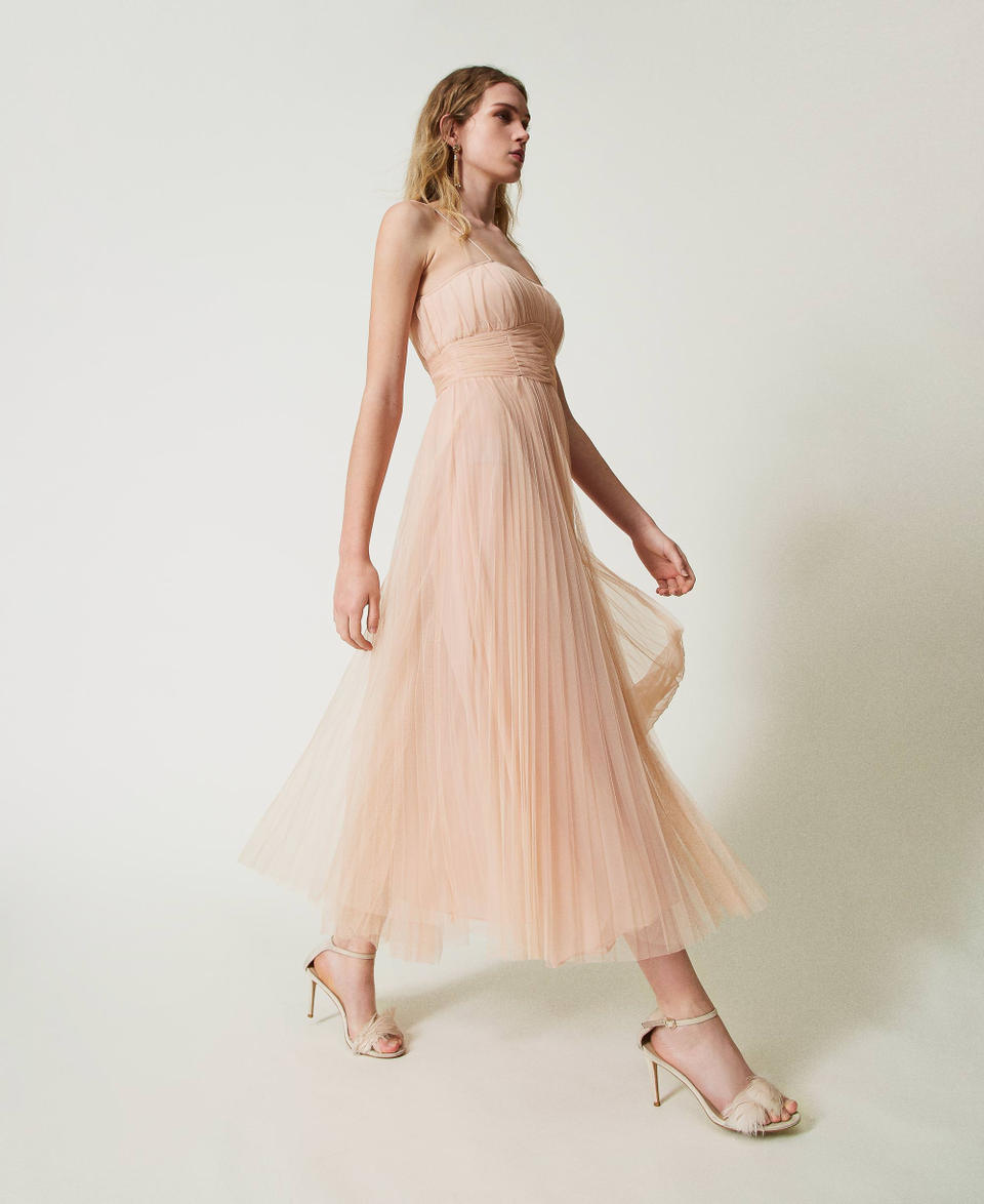 Twin Set Abito longuette in tulle plissé Offerte speciali