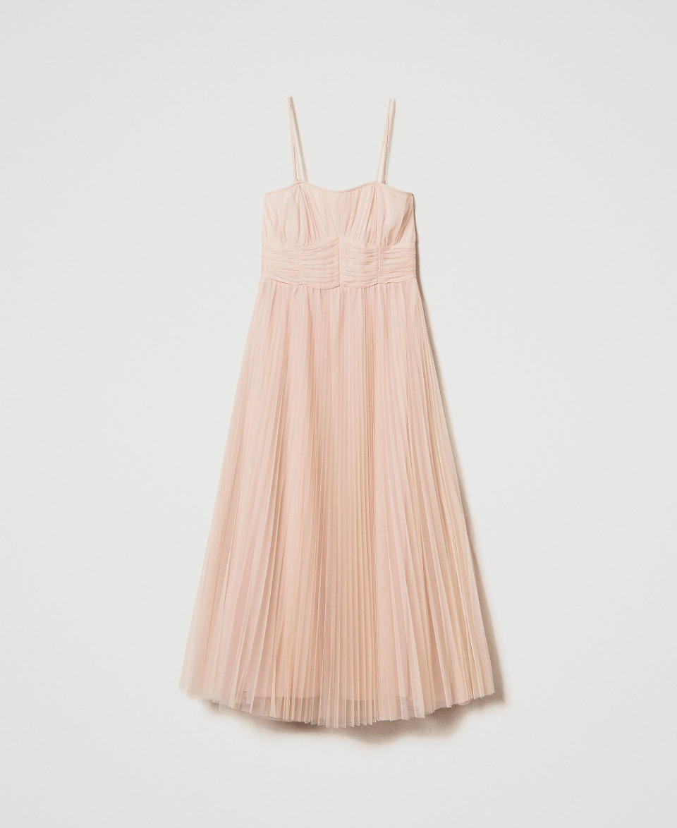 Twin Set Abito longuette in tulle plissé Offerte speciali