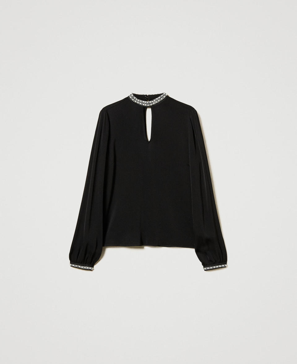Twin Set Blusa in crêpe con ricami Enormi risparmi