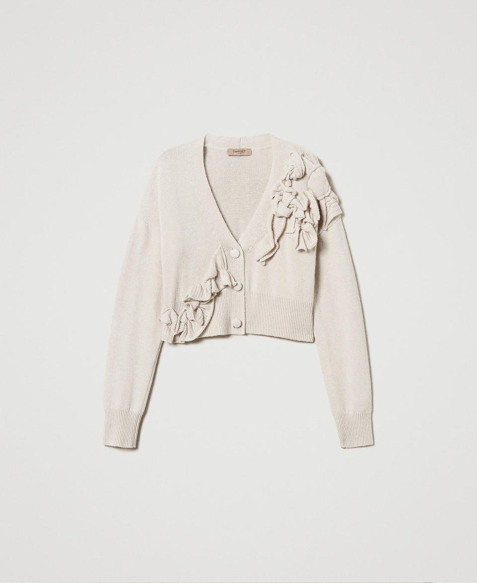 Twin Set Cardigan in misto lana con volant Ultimi due giorni