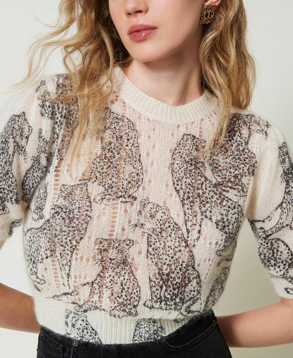 Twin Set Maglia cropped in misto lana e mohair Fino al 60% di sconto