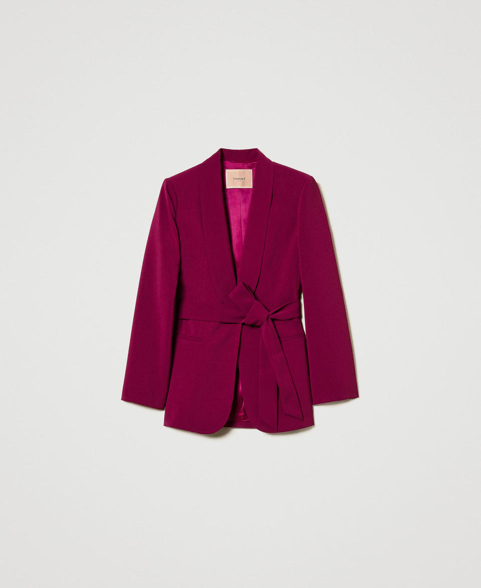 Twin Set Giacca blazer con cintura e catena Oval T Offerta speciale della fabbrica
