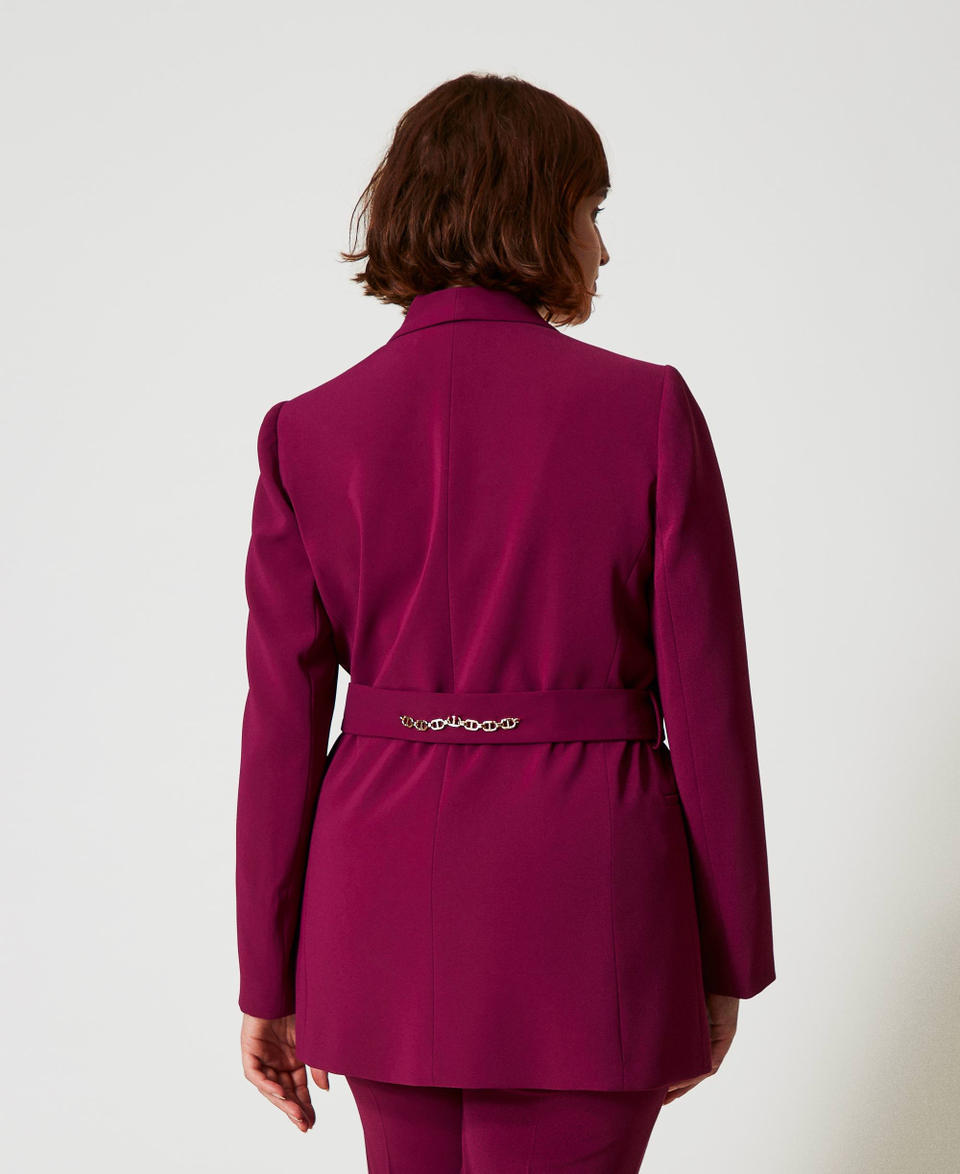 Twin Set Giacca blazer con cintura e catena Oval T Offerta speciale della fabbrica