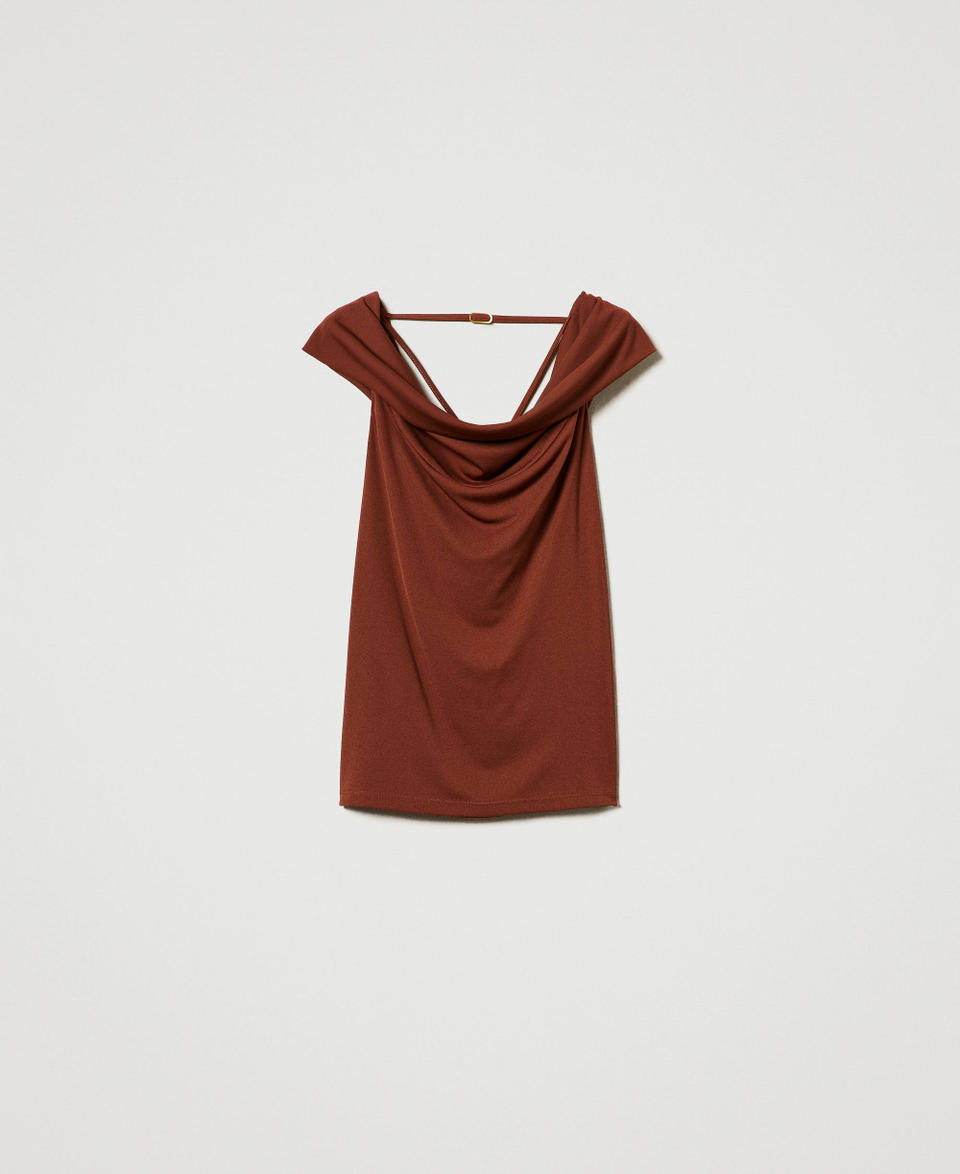 Twin Set Top con collo drappeggiato Discount Store per i nuovi prodotti
