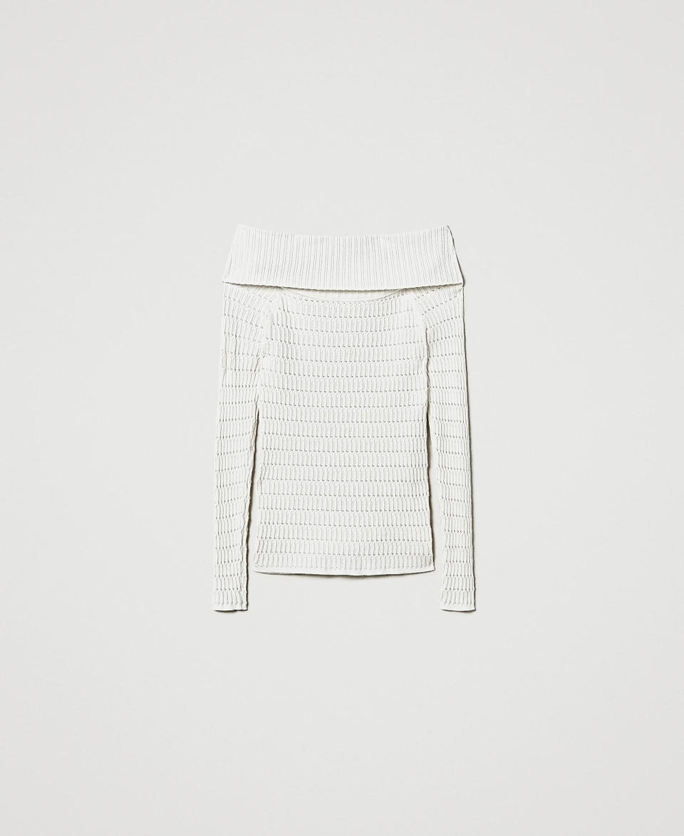 Twin Set Maglia fitted con collo off shoulder Sconti questo mese