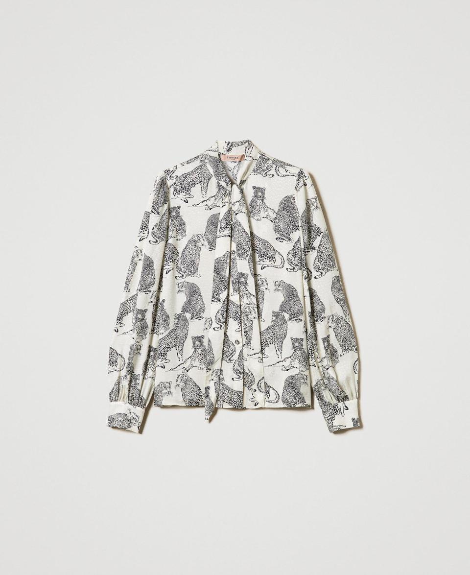 Twin Set Camicia jacquard con stampa giaguaro Qualità