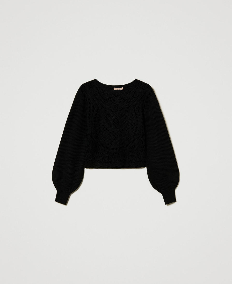 Twin Set Maglia in misto lana crochet Pezzi Unici