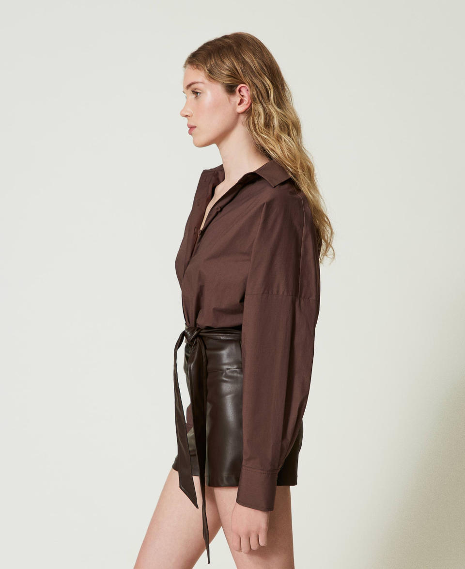 Twin Set Tuta corta in popeline e tessuto spalmato Shopping Online