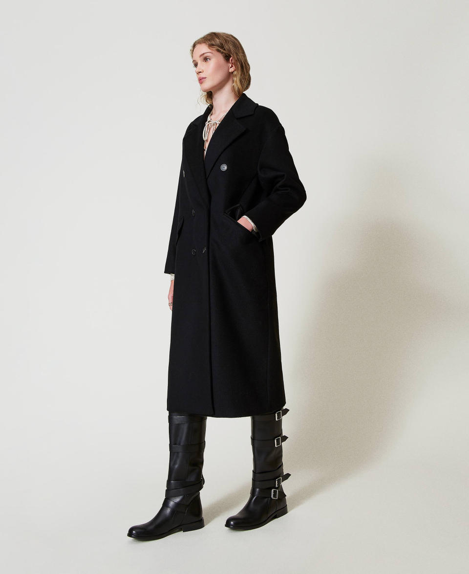 Twin Set Cappotto di linea morbida in misto lana Novità