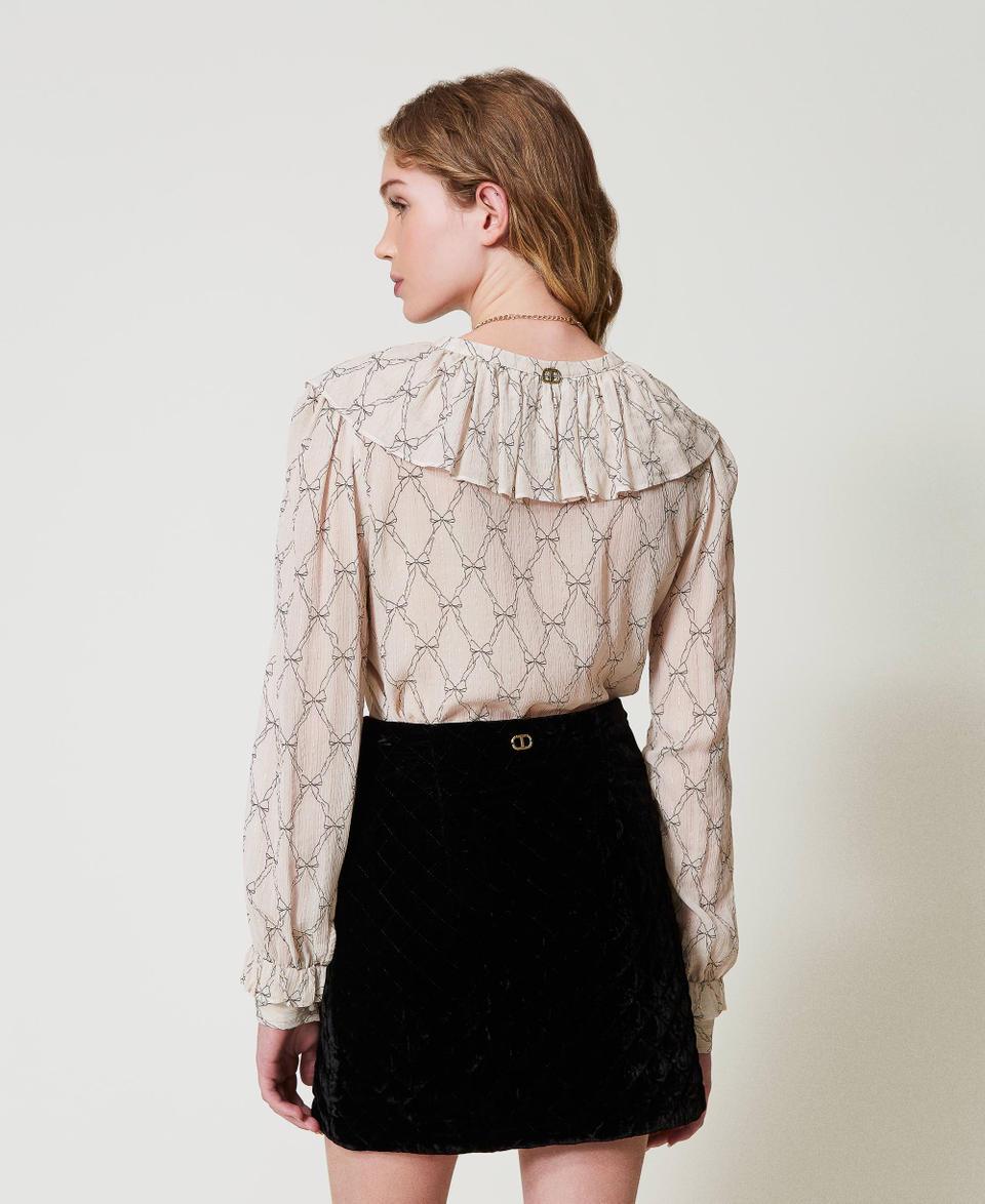 Twin Set Blusa in creponne con stampa fiocchi Outlet