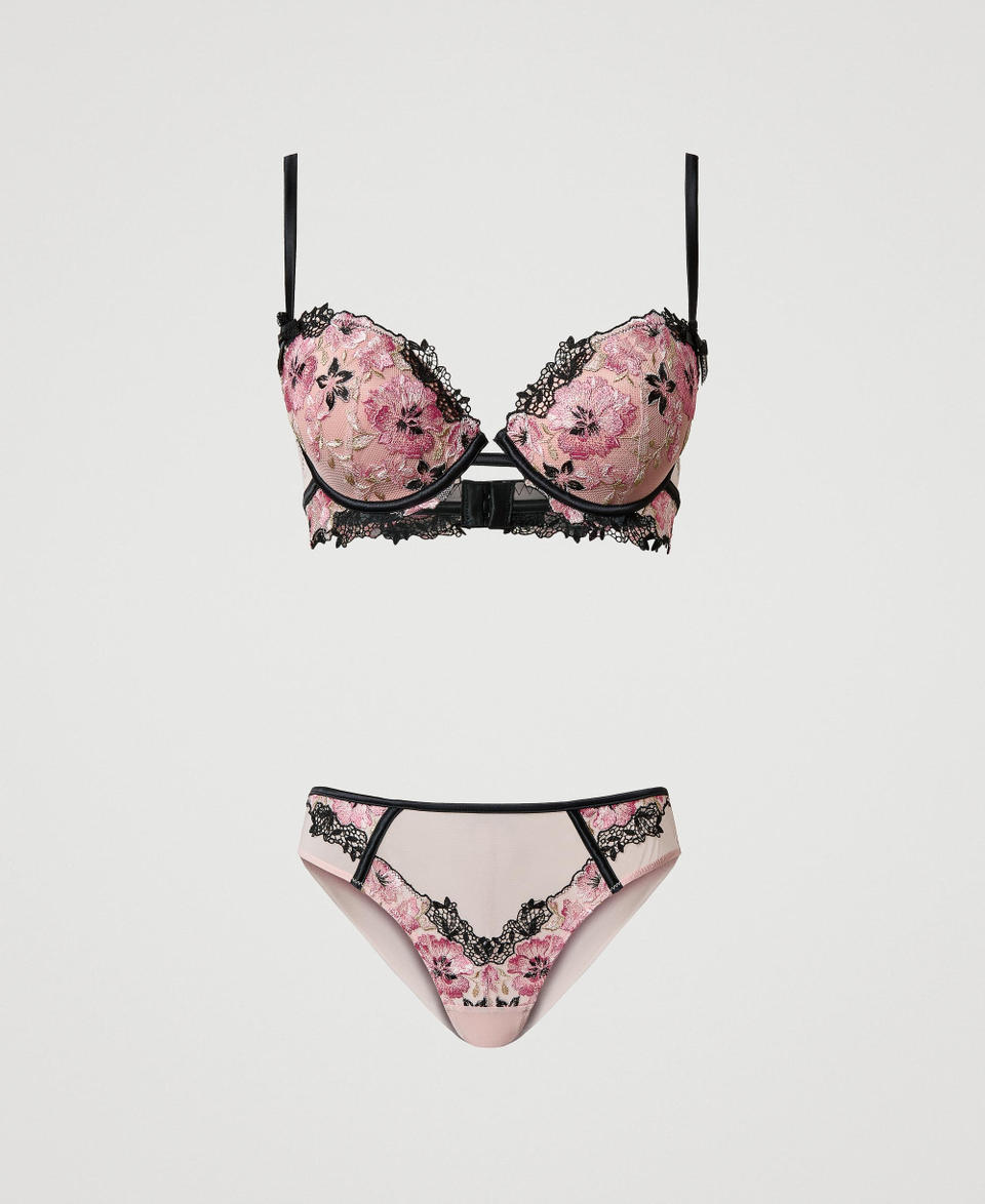 Twin Set Reggiseno push-up e slip con ricamo Saldi