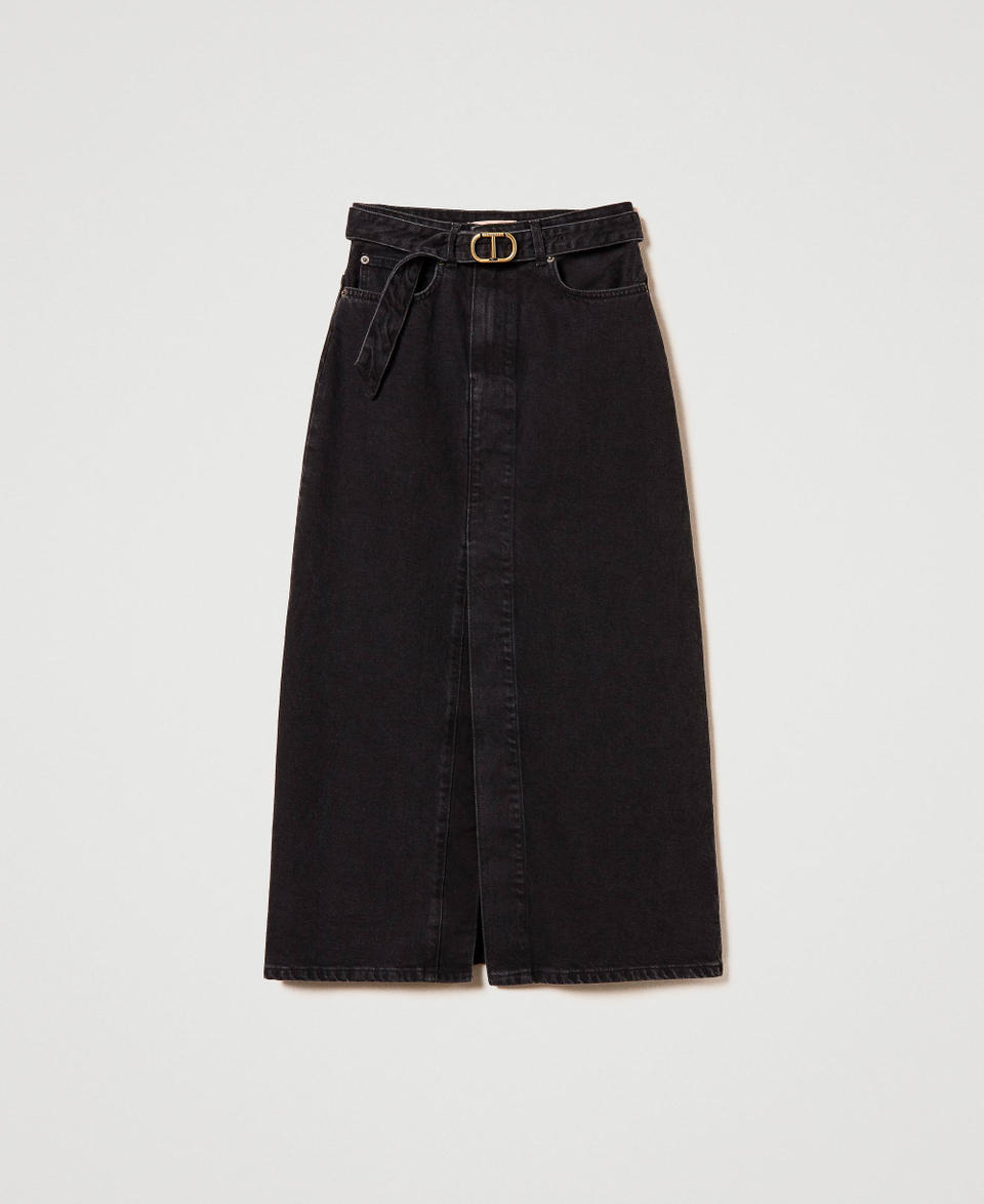 Twin Set Gonna in jeans con cintura Saldi Di Fabbrica
