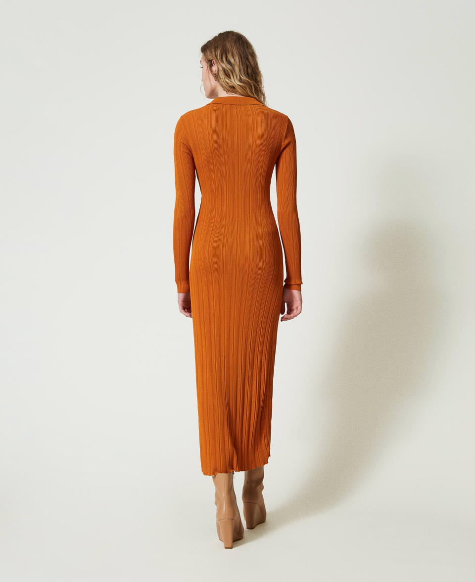 Twin Set Abito lungo in maglia con arricciatura Moda