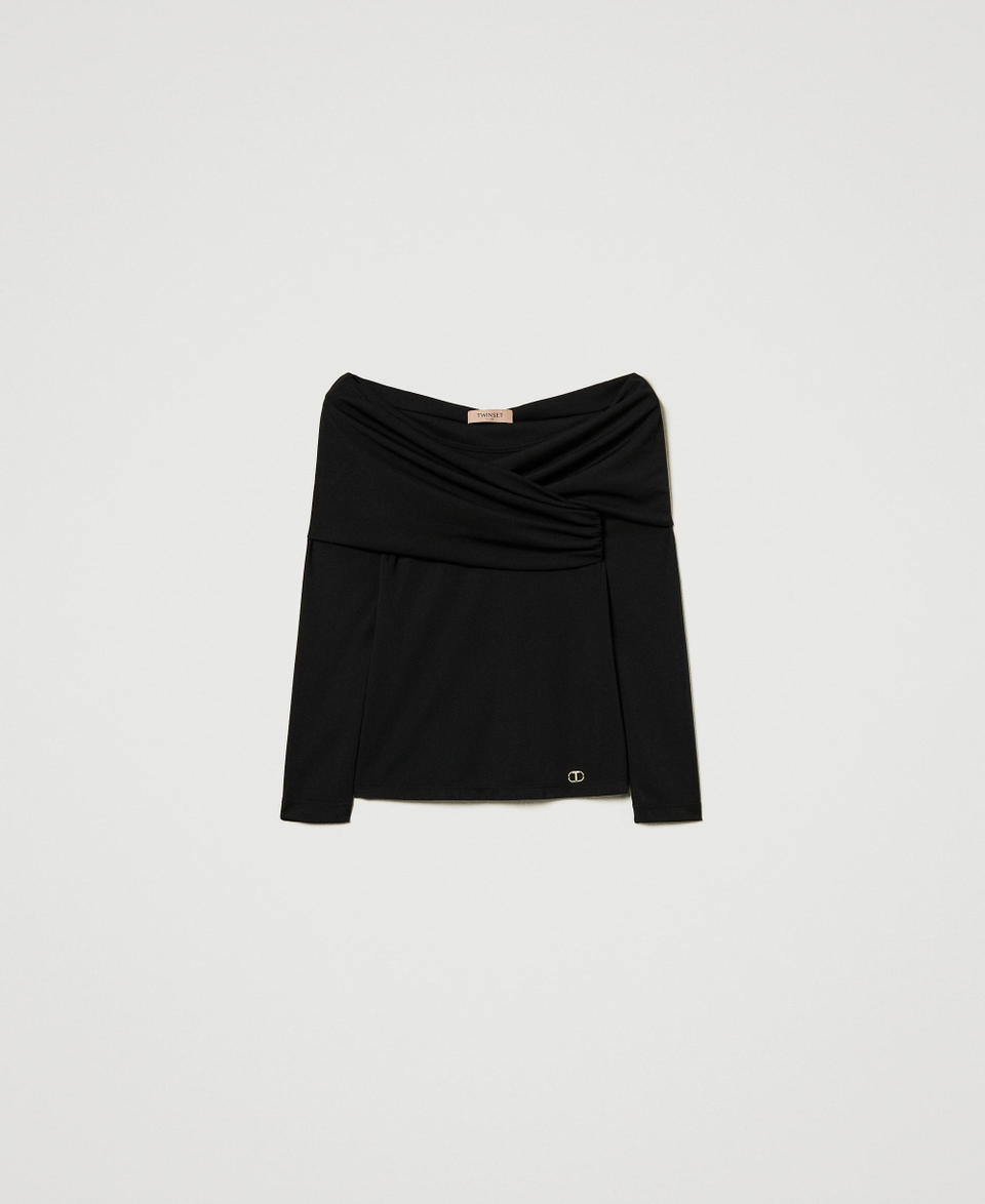 Twin Set Blusa con scollo arricciato Negozio online di fabbrica