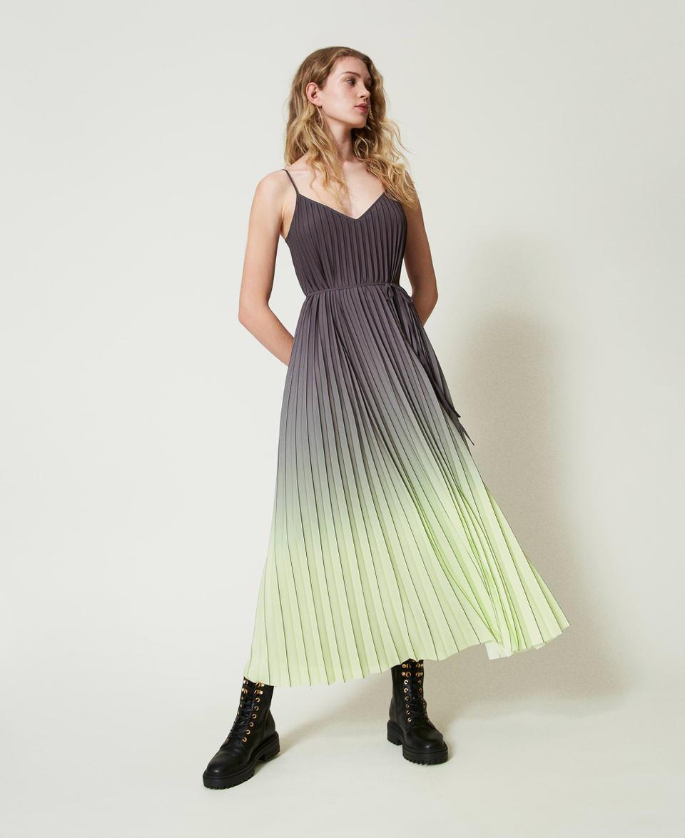 Twin Set Abito lungo in georgette plissé stampata Offerta speciale
