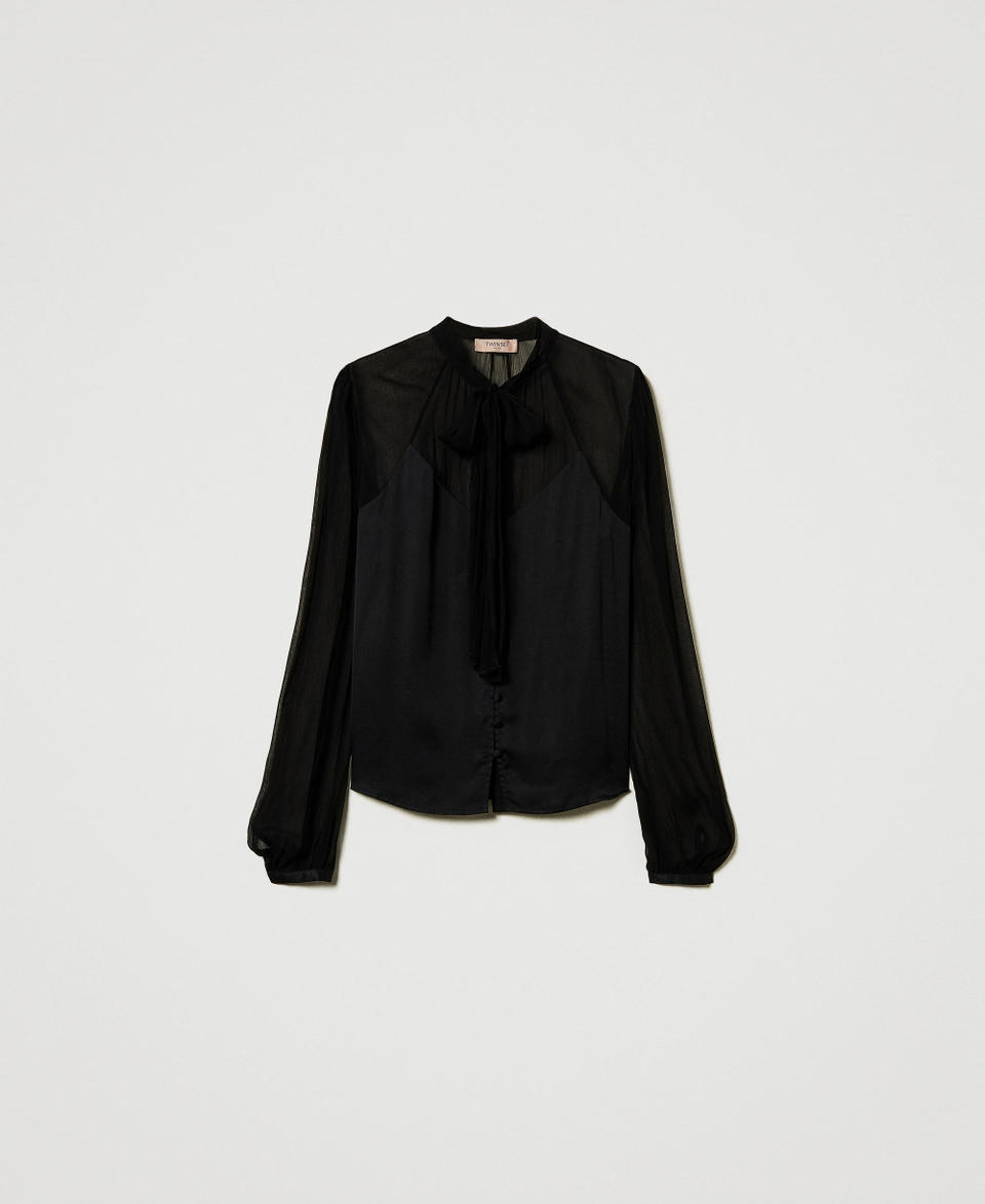 Twin Set Camicia in raso e chiffon Grande vendita