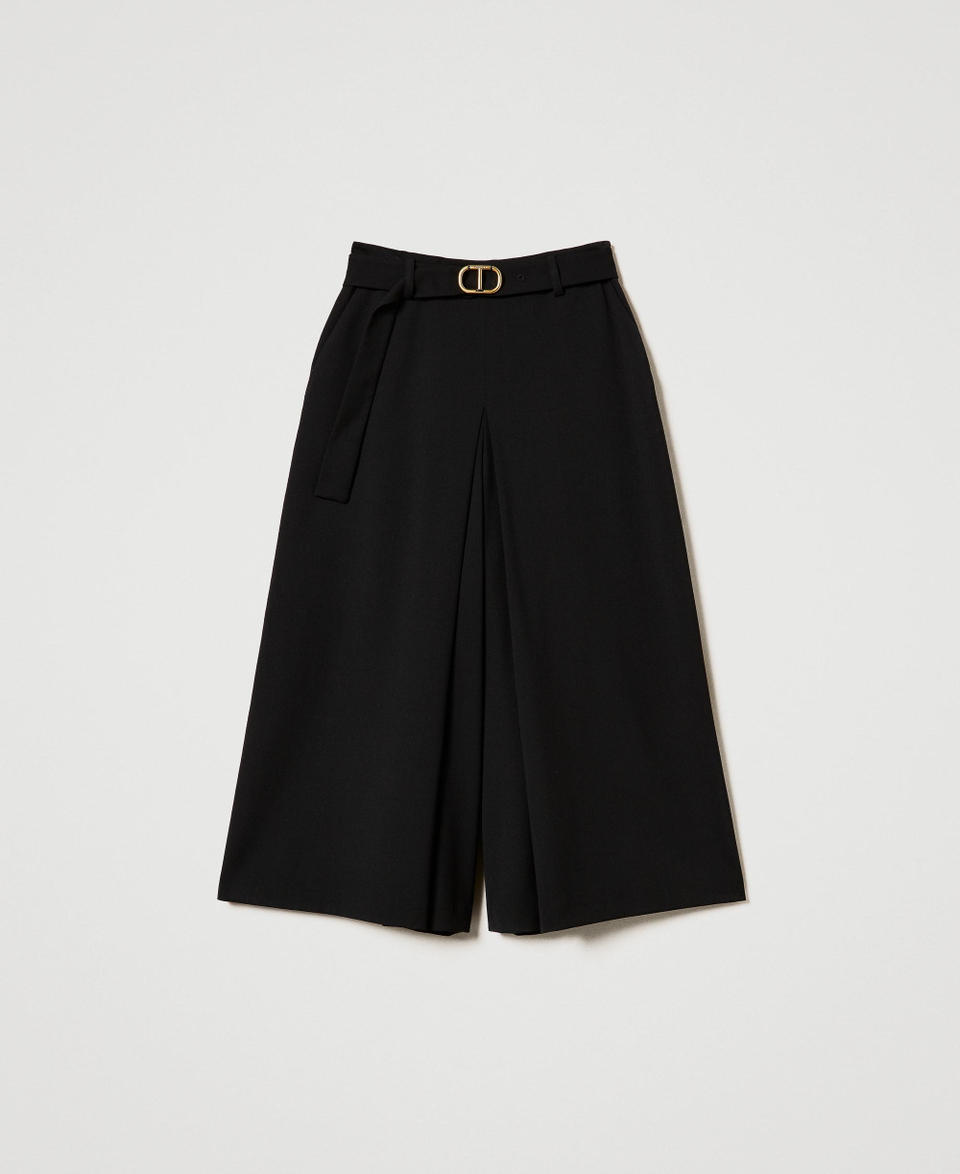 Twin Set Gonna pantalone in misto lana con cintura Shopping online