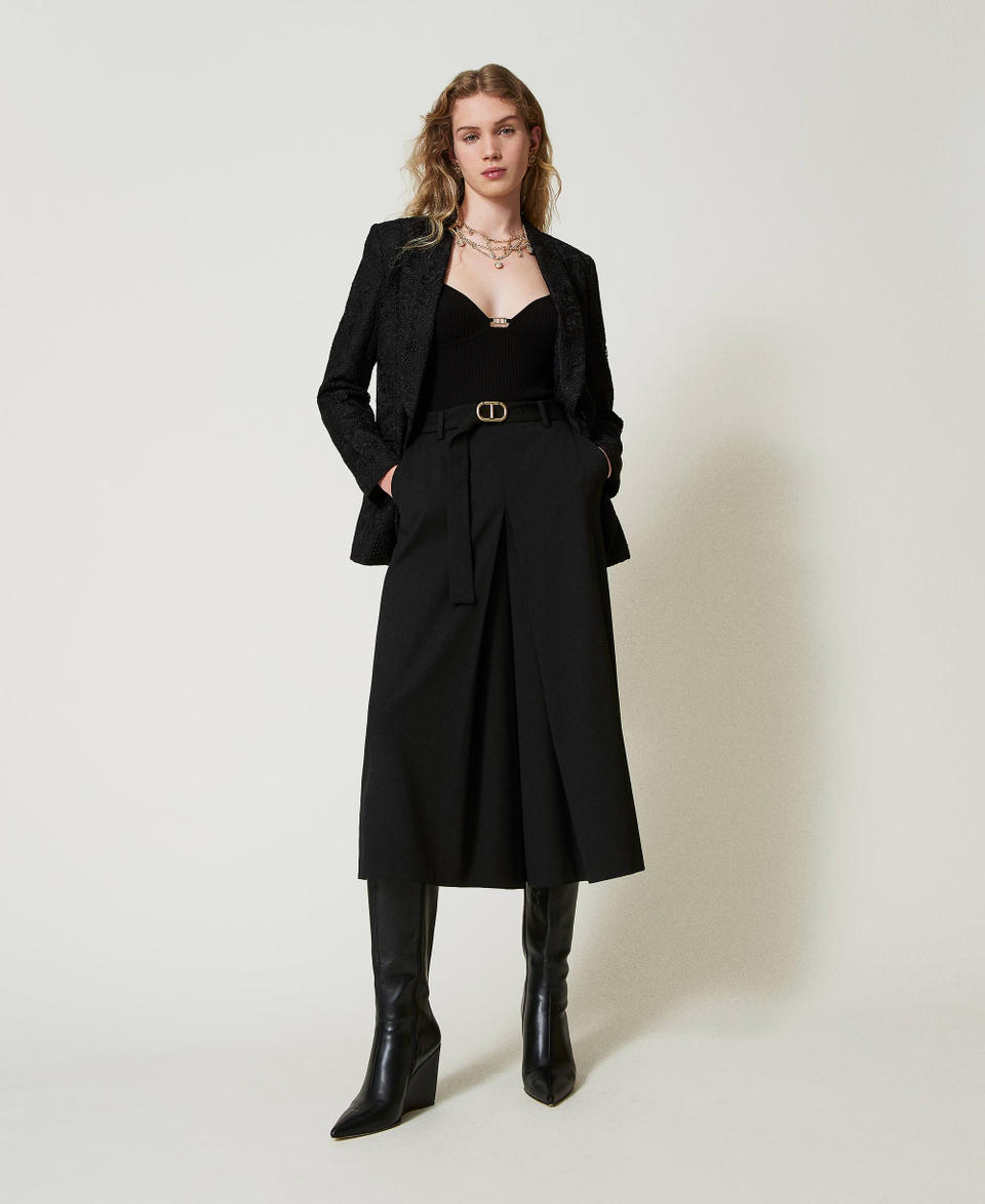 Twin Set Gonna pantalone in misto lana con cintura Shopping online