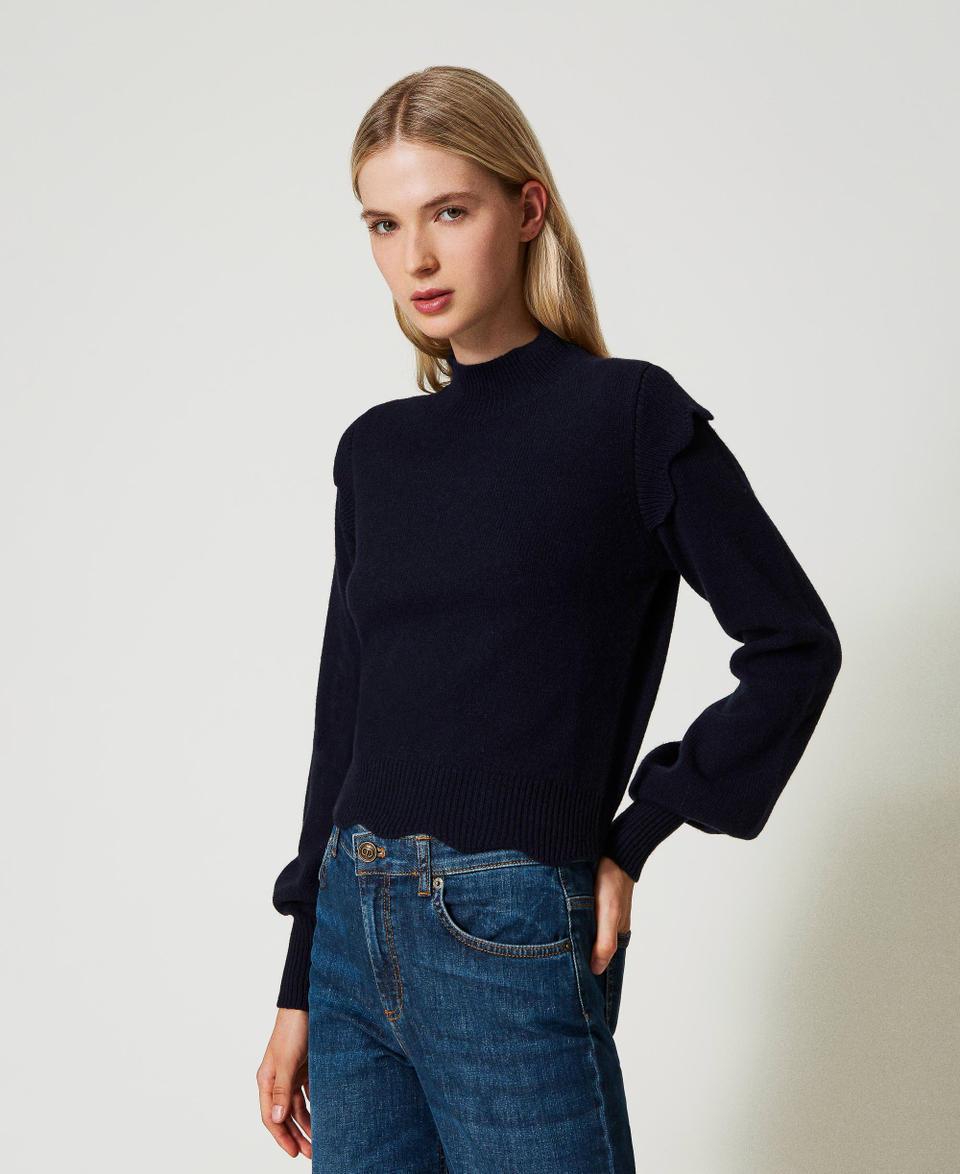 Twin Set Maglia in lana e cashmere con smerli Offerta esclusiva