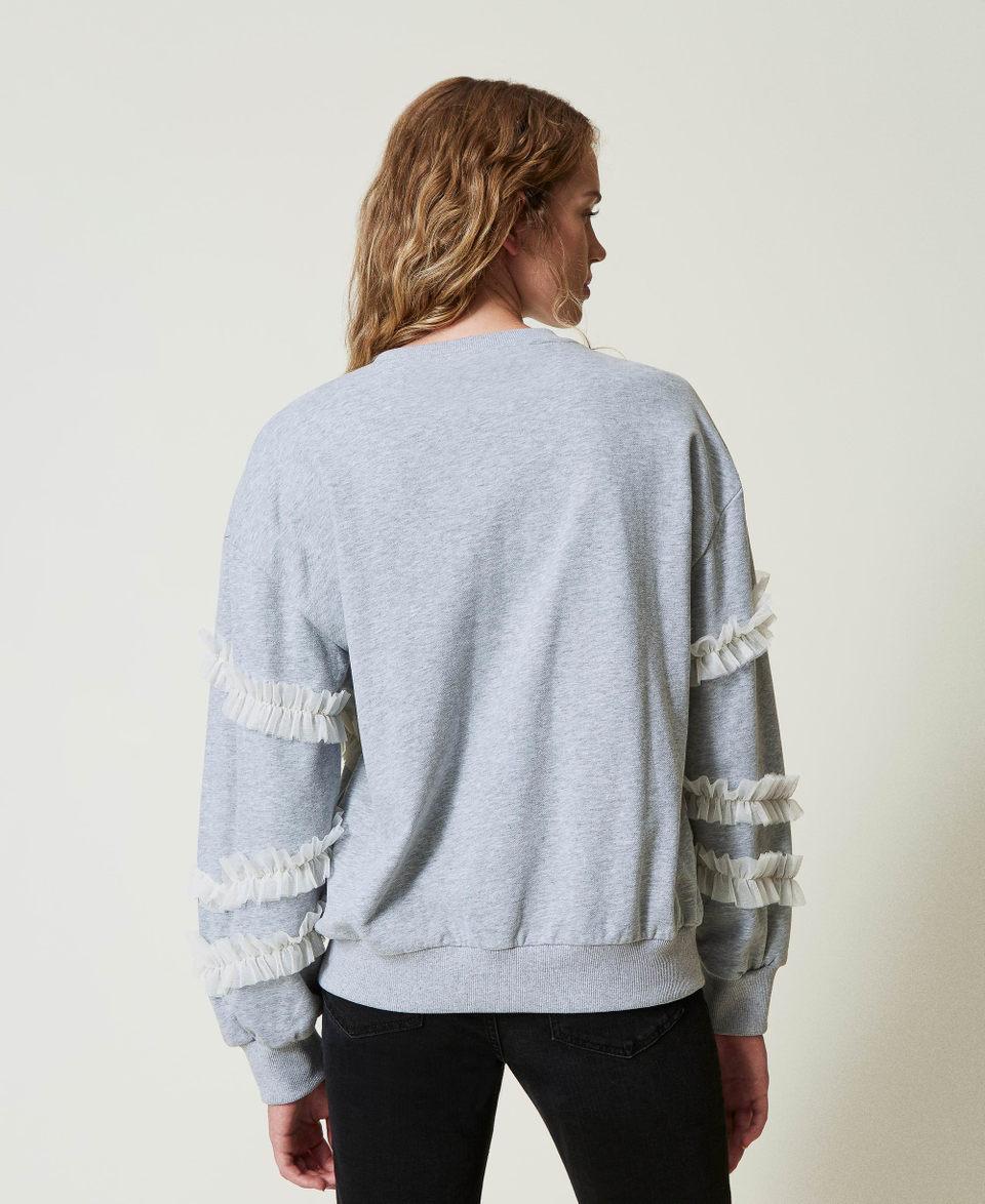 Twin Set Felpa mélange con volant in tulle Cyber Monday