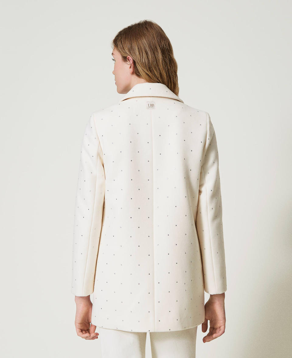 Twin Set Cappotto corto in panno con strass Offerta natalizia