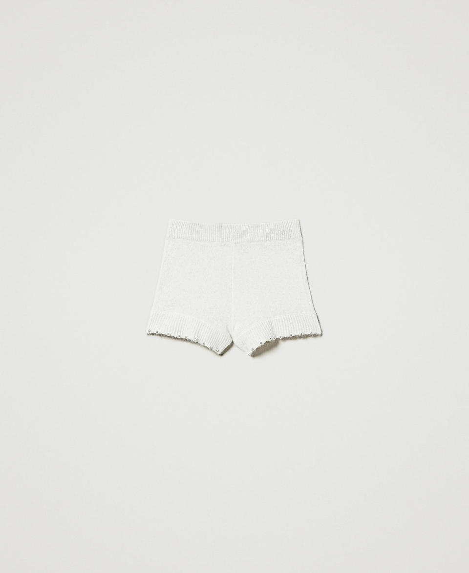 Twin Set Shorts in maglia misto angora con perle Offerta Anniversario