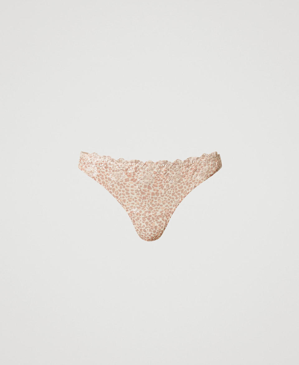 Twin Set Slip perizoma in tulle animalier Latest fashion