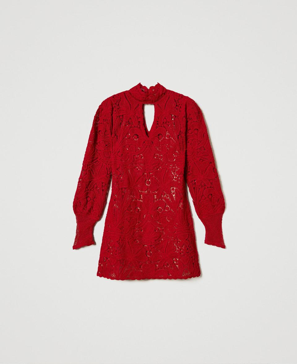 Twin Set Abito corto in maglia crochet a fiori Offerte esclusive