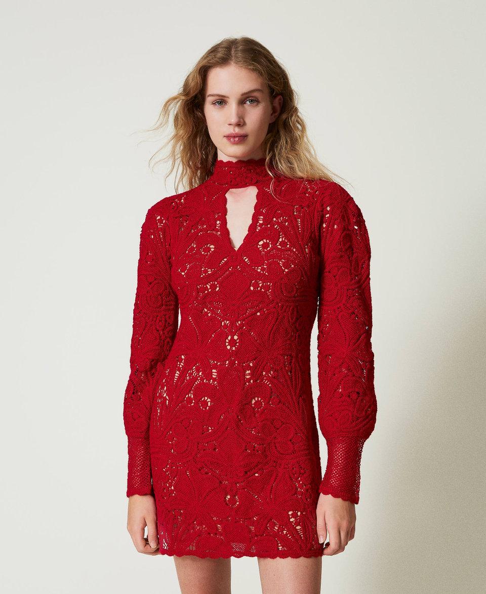 Twin Set Abito corto in maglia crochet a fiori Offerte esclusive