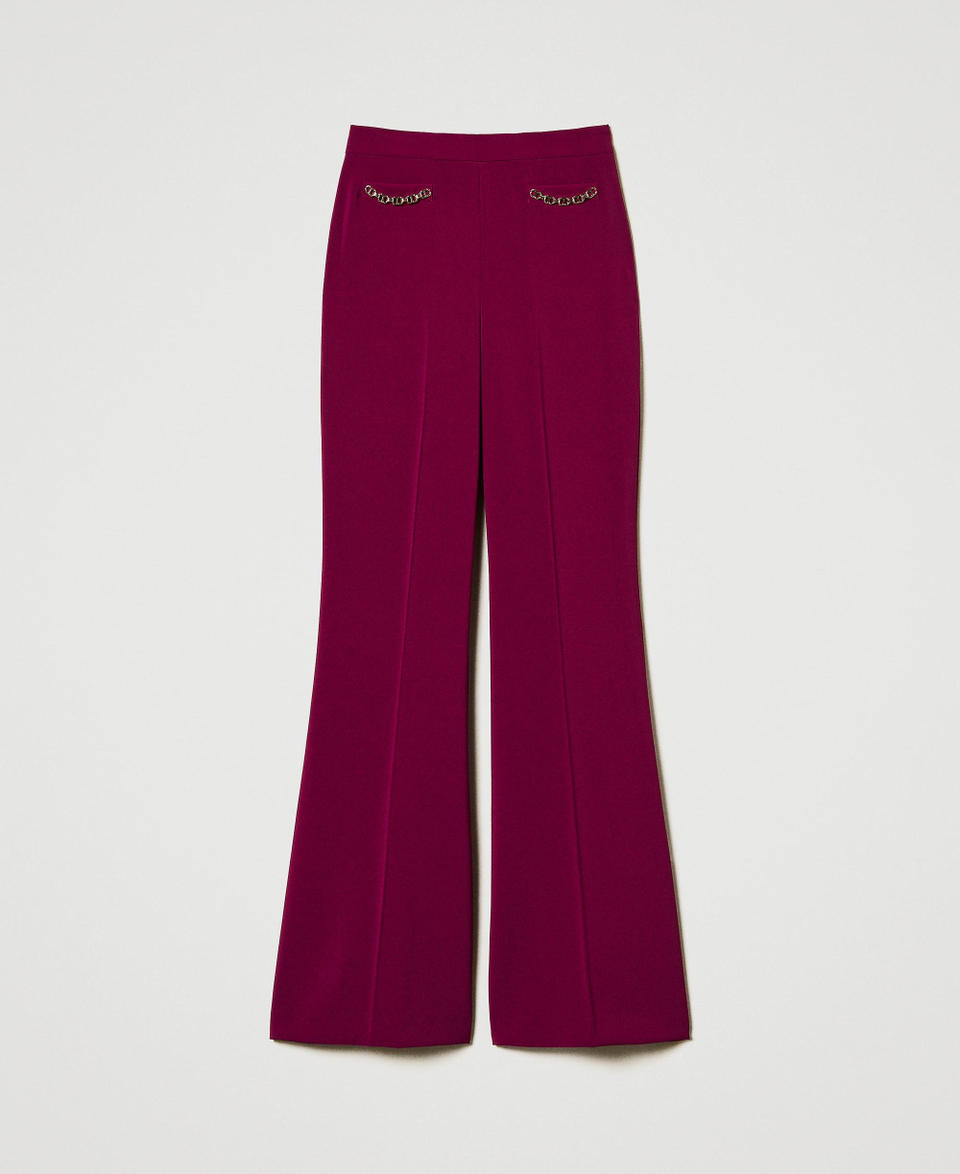 Twin Set Pantaloni flare con catena Oval T Lightning offer