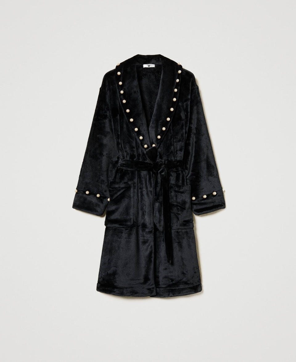 Twin Set Vestaglia in faux fur con perle Comprane uno, ottenene uno gratis