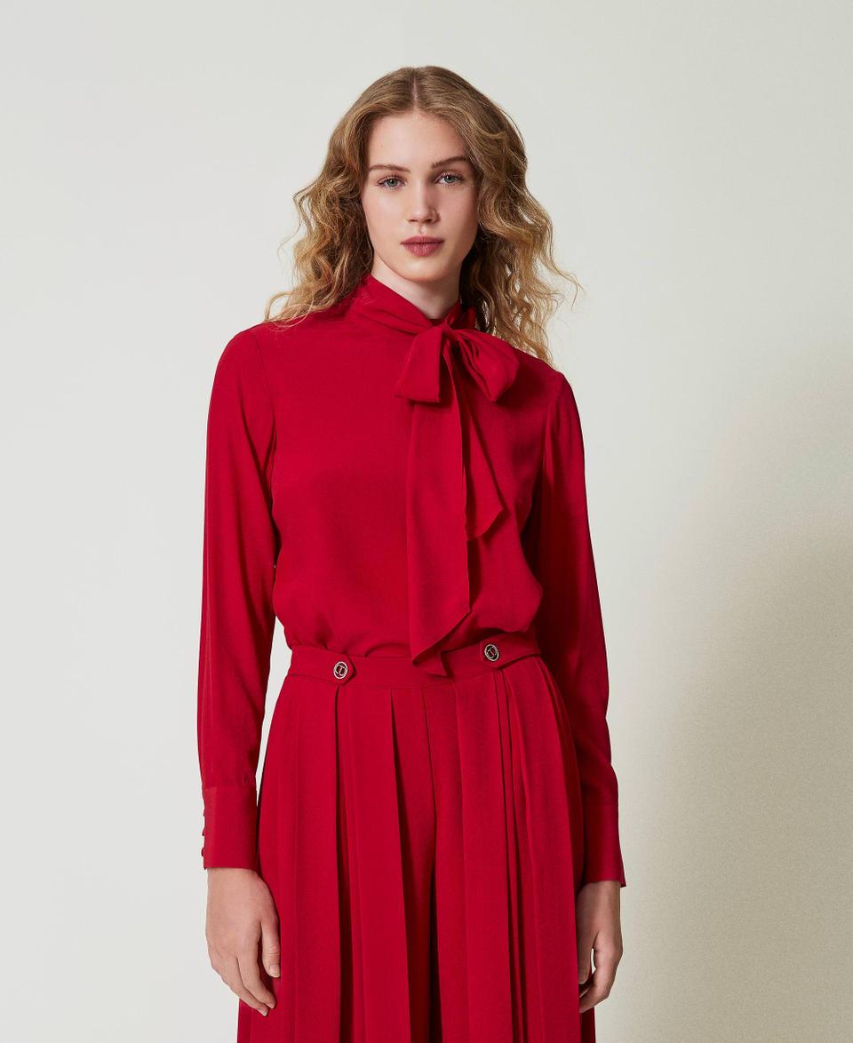 Twin Set Blusa misto seta con fiocco Offerte speciali