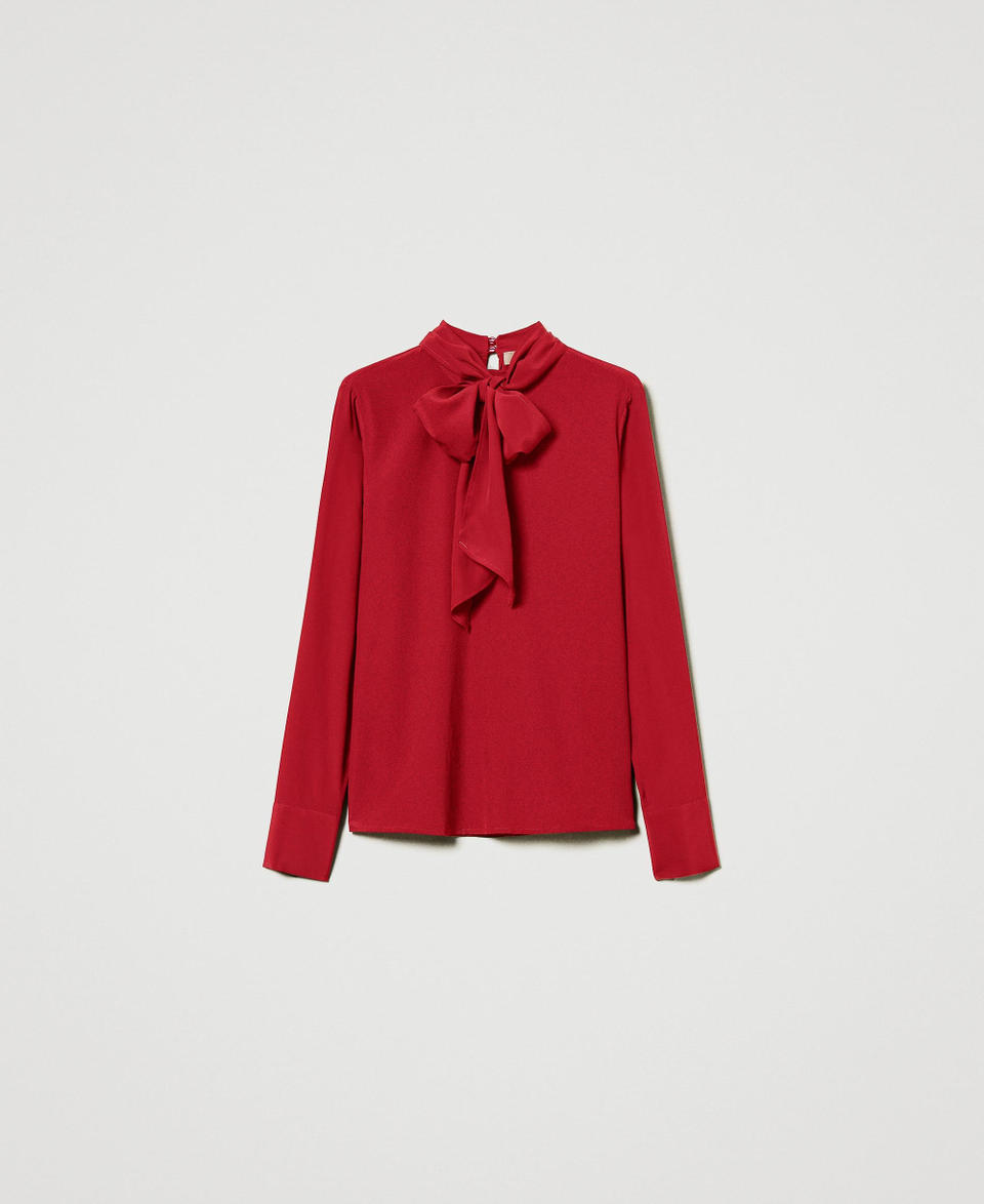 Twin Set Blusa misto seta con fiocco Offerte speciali
