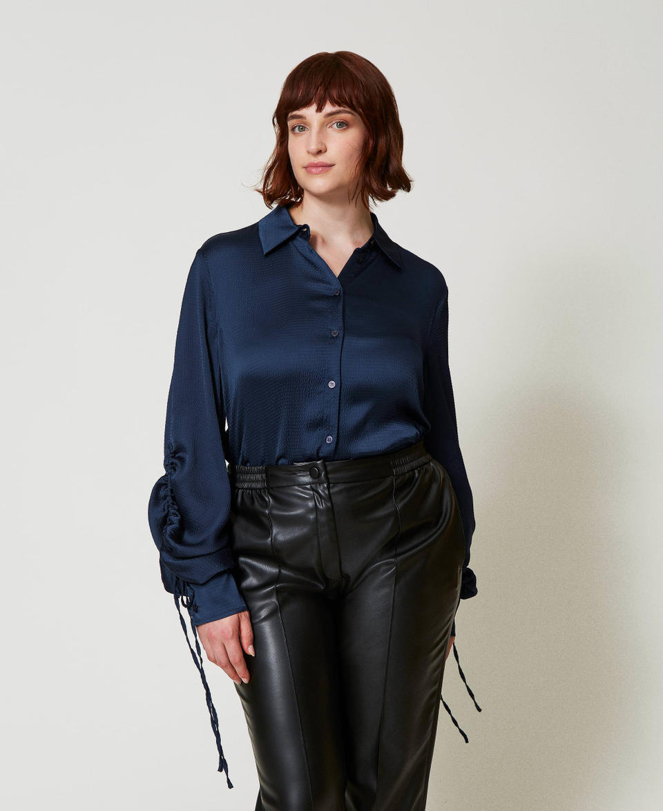 Twin Set Camicia in raso martellato con oblò Enormi risparmi