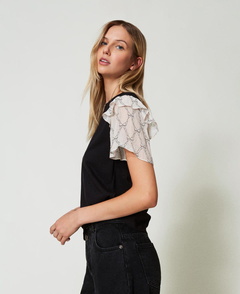 Twin Set T-shirt con maniche in creponne Prezzo basso