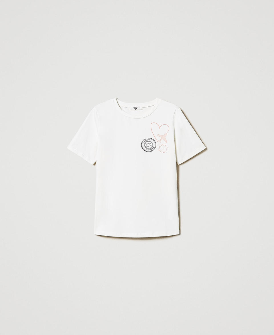 Twin Set T-shirt regular con stampa glitter ACQUISTA ORA