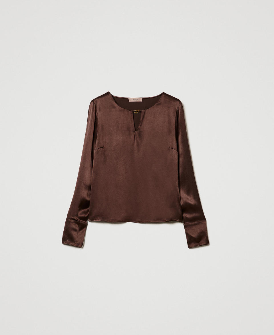 Twin Set Blusa in raso con Oval T Officina