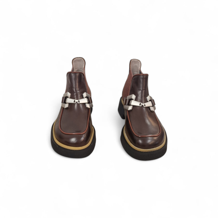 Viola Ricci Alice - Stivaletto beatles pelle cioccolato - rhum Shopping Online