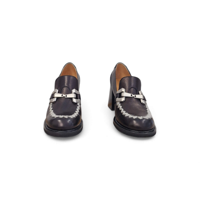 Viola Ricci Carla - Mocassino con tacco - nero Convenienza