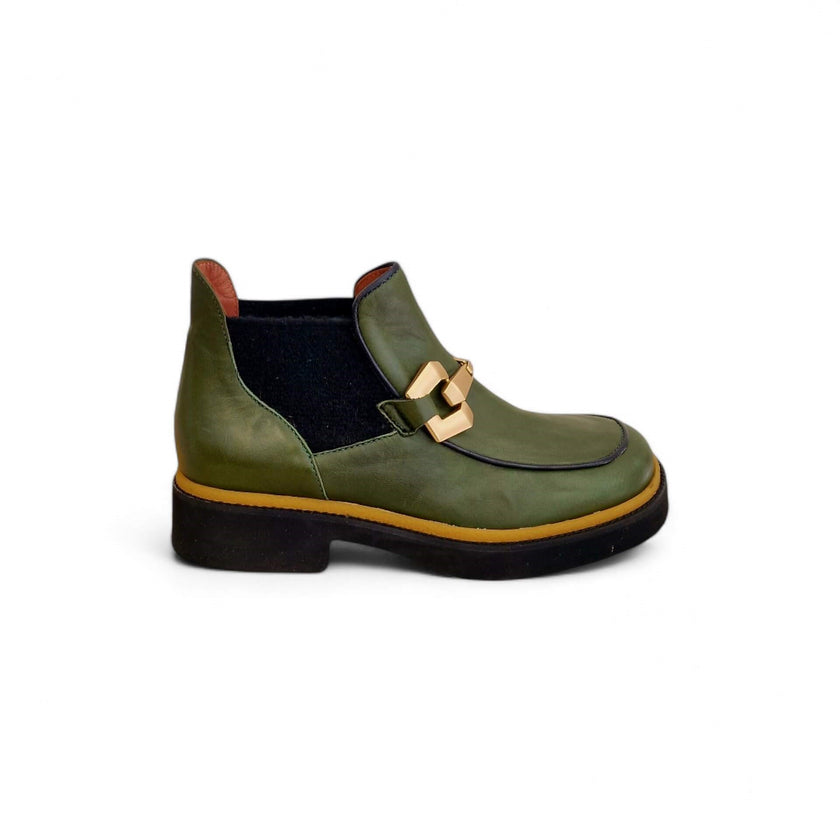 Viola Ricci Alice - Stivaletto beatles pelle verde Presa