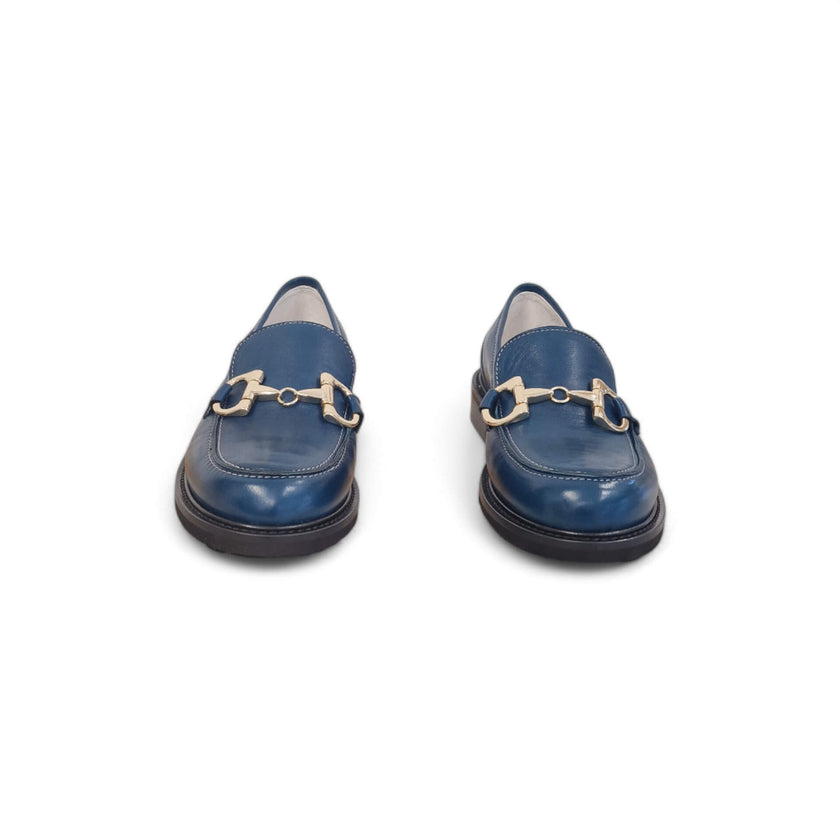 Viola Ricci Gaia - Mocassino nappa glove bleu' Offerta