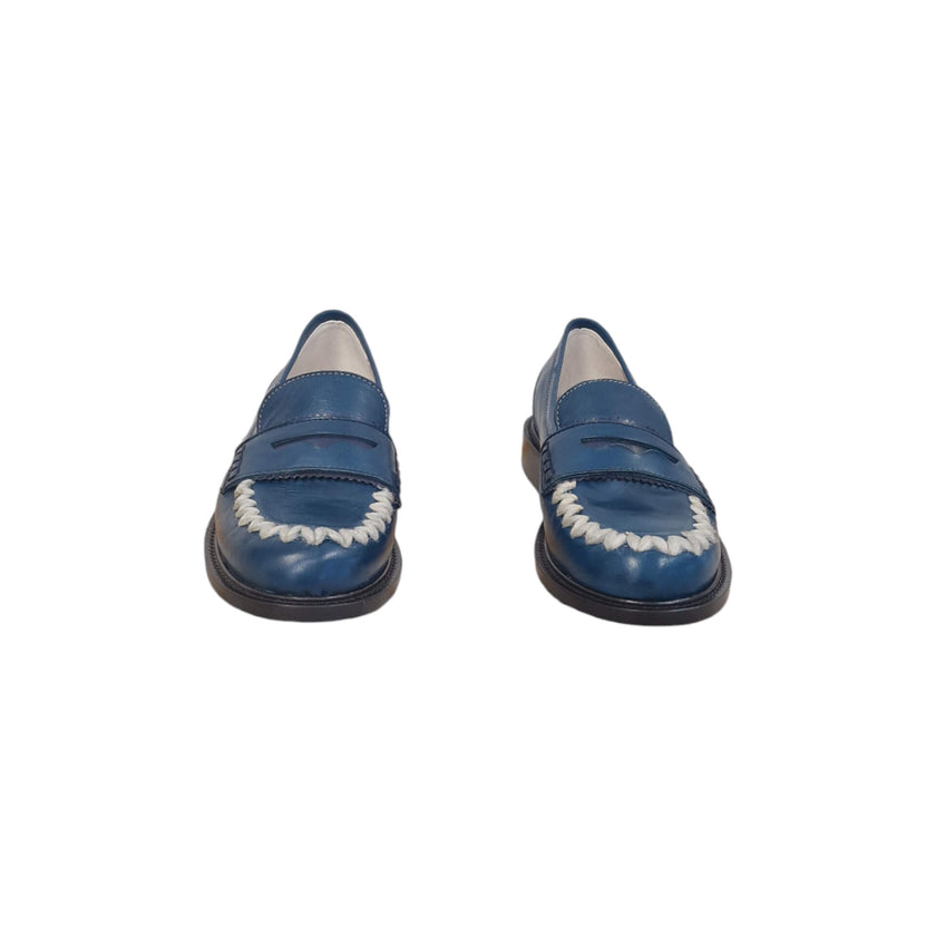 Viola Ricci Gaia - Mocassino nappa glove bleu' - lana Online
