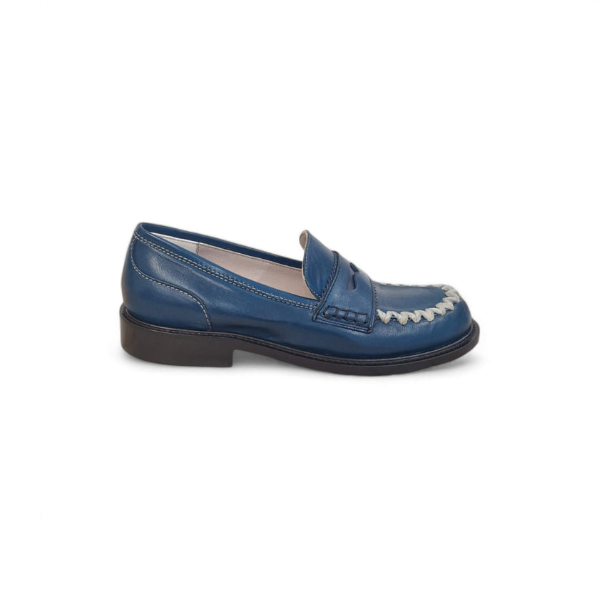 Viola Ricci Gaia - Mocassino nappa glove bleu' - lana Online