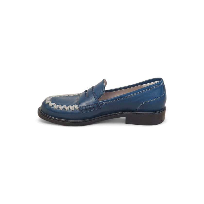 Viola Ricci Gaia - Mocassino nappa glove bleu' - lana Online