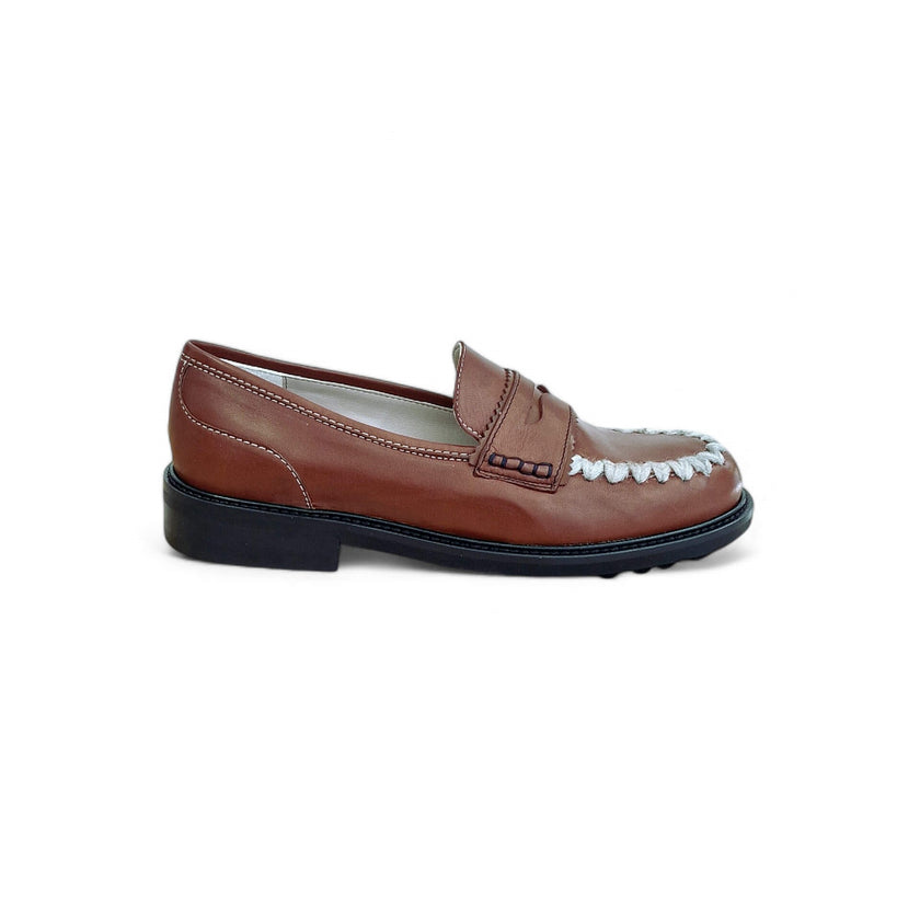 Viola Ricci Gaia - Mocassino nappa glove rhum - lana Saldi