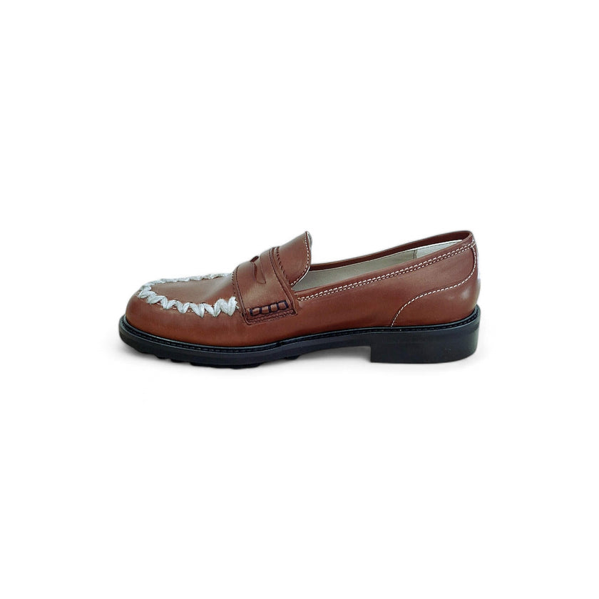 Viola Ricci Gaia - Mocassino nappa glove rhum - lana Saldi