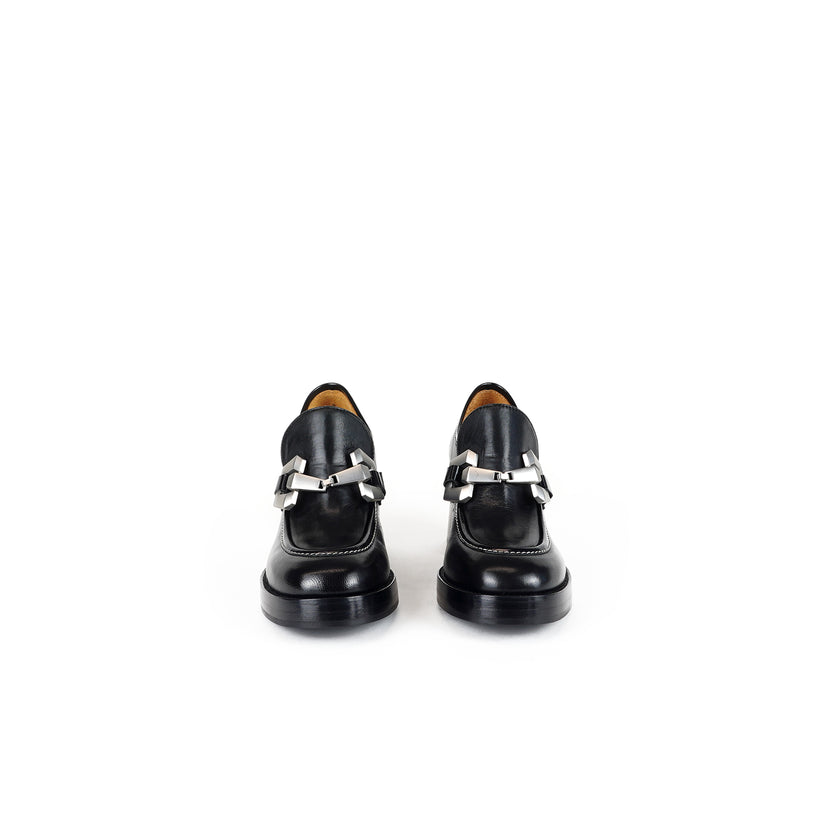 Viola Ricci Lya - Mocassino con tacco Nero Promozione
