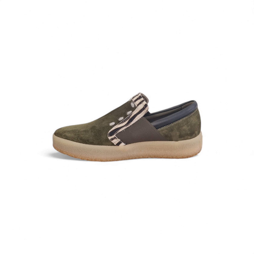 Viola Ricci Regina - slip on in pelle verde animalier - smith Promozione Limitata