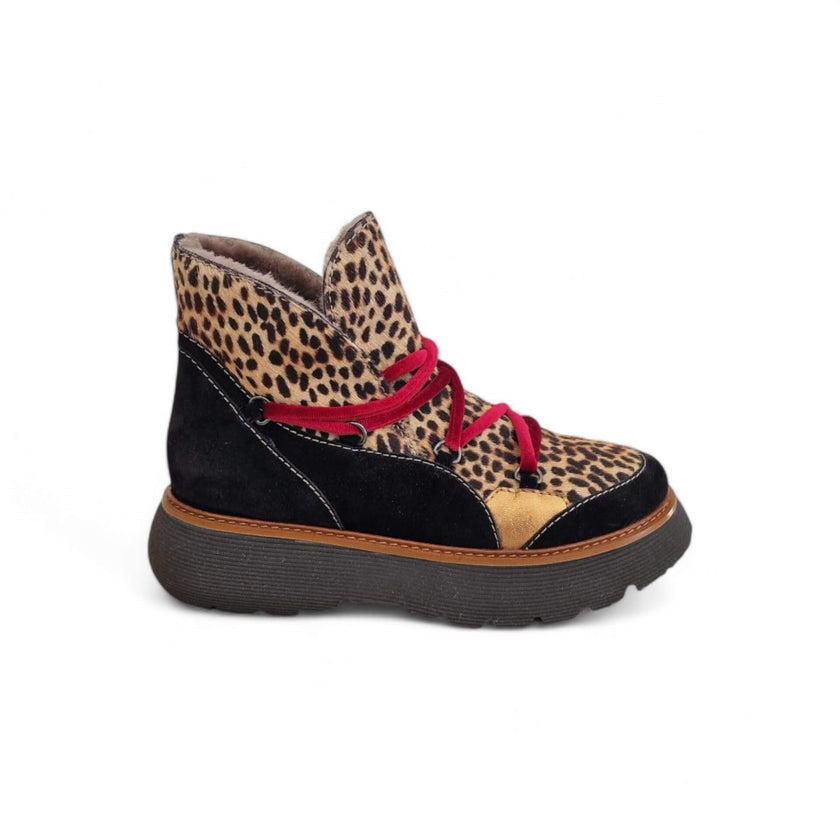 Viola Ricci Regina - tronchetto nero animalier - kombat Fino Al -60%